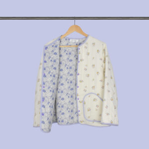 geaca ecru interior lila