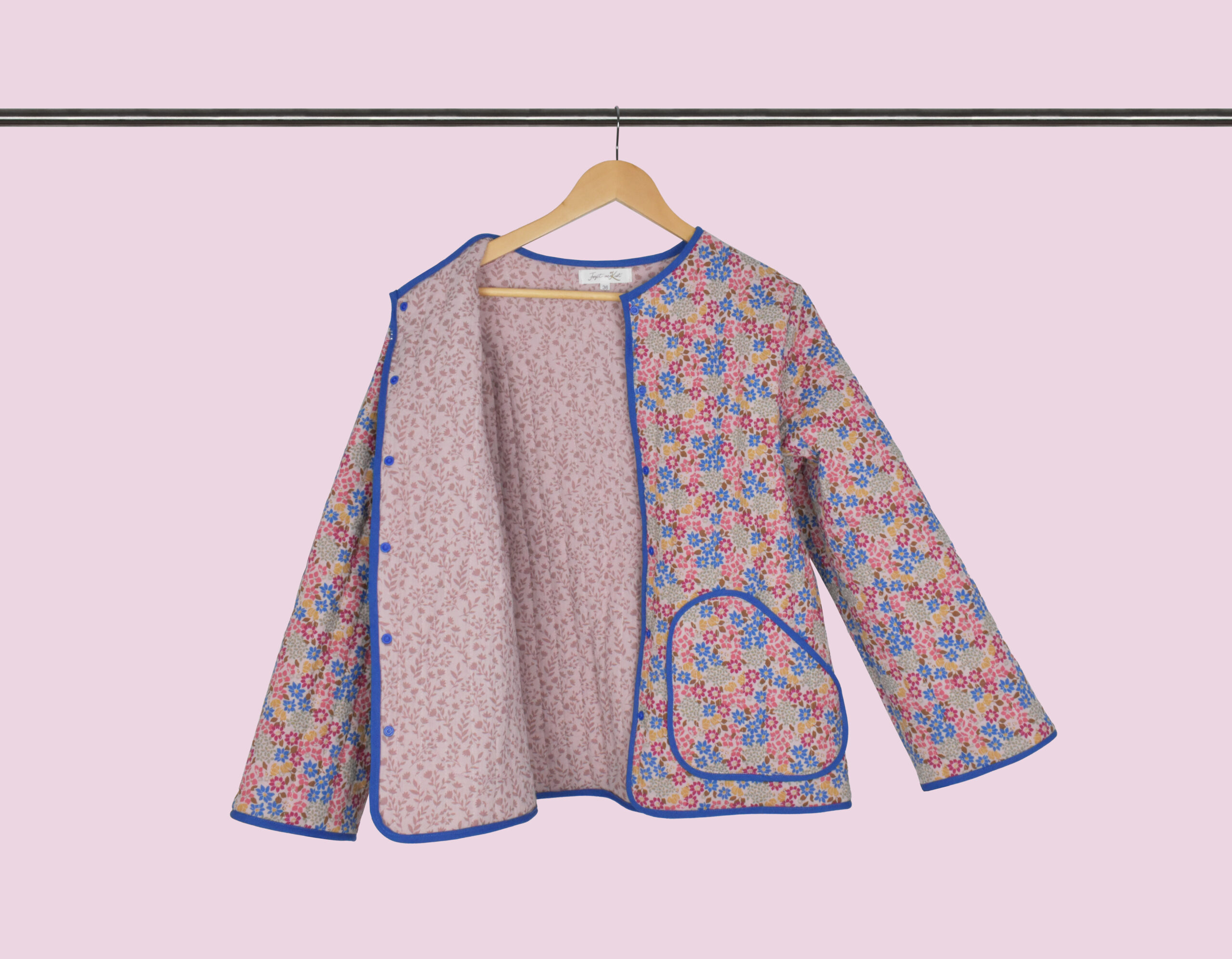 geaca multiflori exterior geaca flori roz multicolor interior